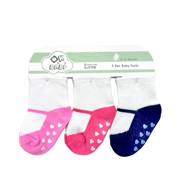 BABY PUMPS STYLE SOCKS 3 PAIRS
