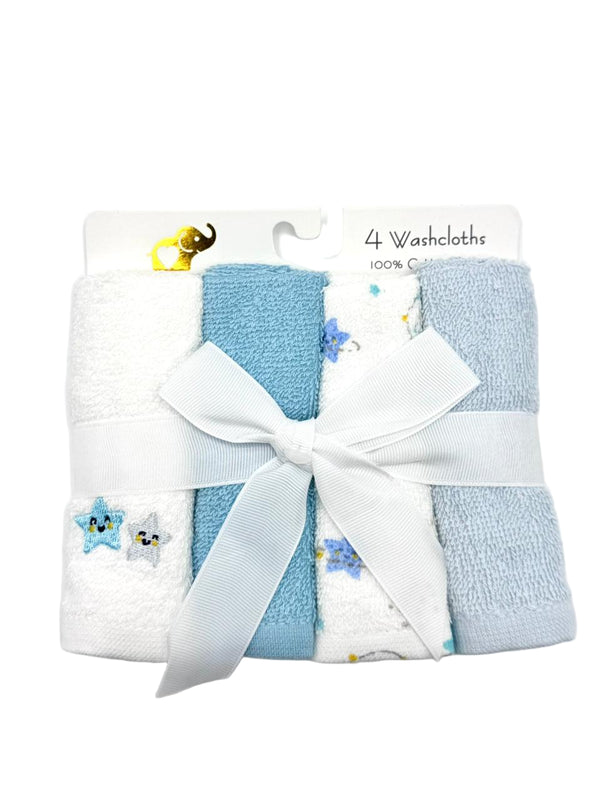 BABY STAR THEMED FACE TOWELS PACK 4