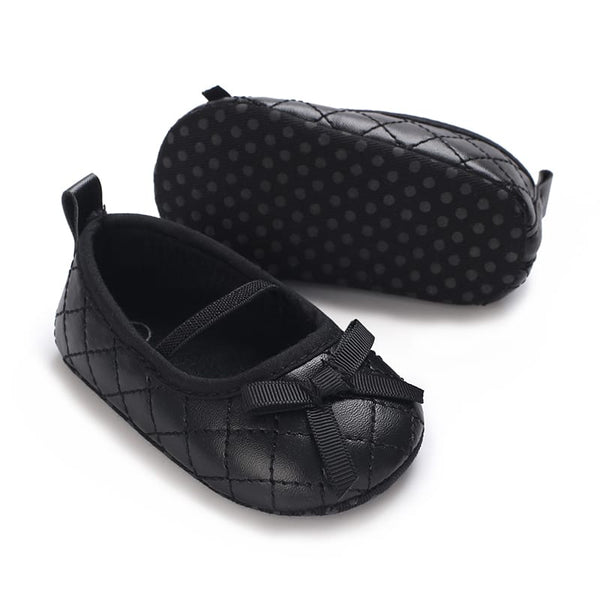 GIRL PRE-WALKER PUMPS BLACK TEXTURED