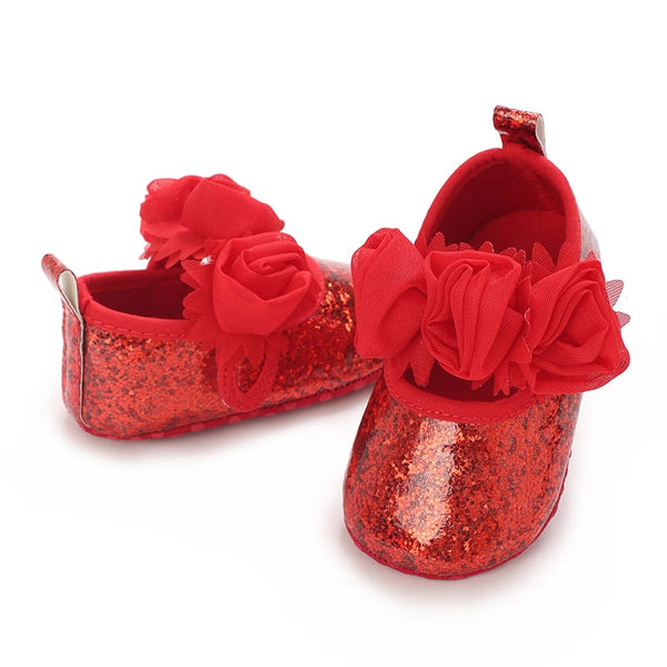 GIRL PRE-WALKER PUMPS RED SHINE