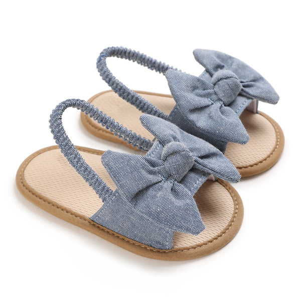 GIRL PRE-WALKER SANDALS BLUE BOW