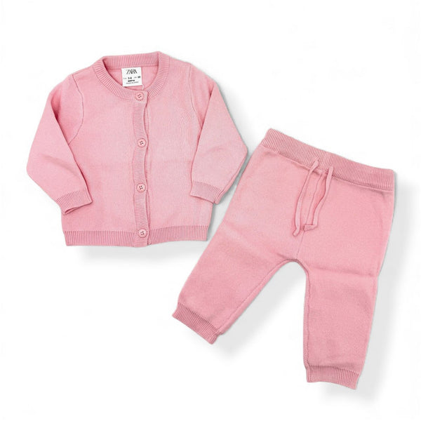 BABY GIRL BUTTON DOWN KNITTED CO-ORD SET