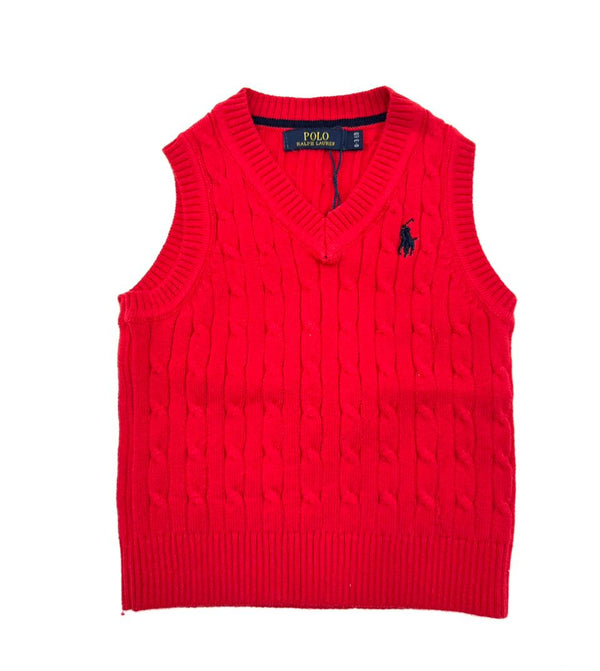 BABY BOY CABLE KNIT SLEEVELESS SWEATER