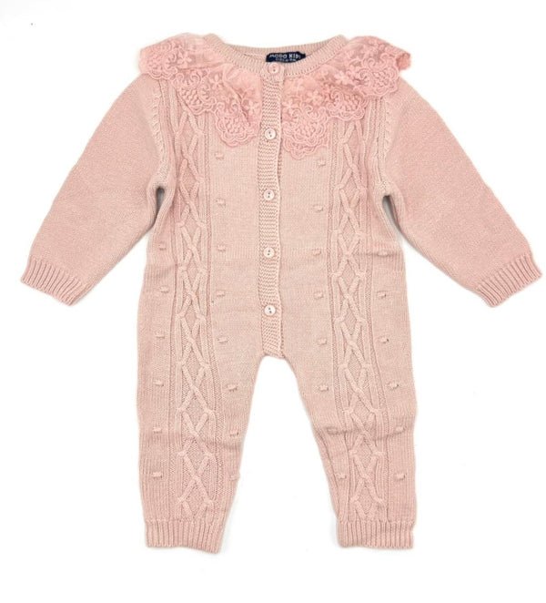 BABY GIRL CABLE KNIT ROMPER