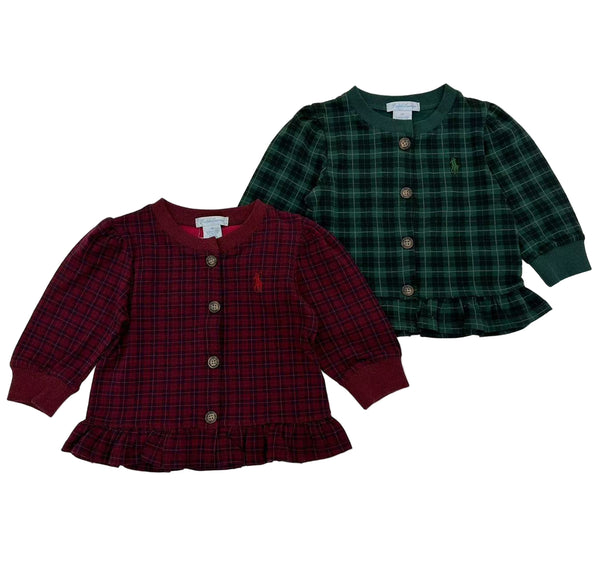 BABY GIRL FULL SLEEVES BUTTON DOWN CHECKERED TOP
