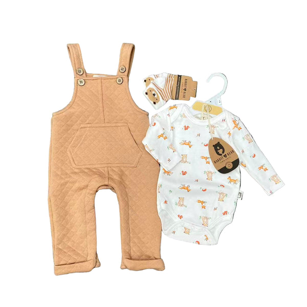 BABY ANIMAL THEMED DUNGAREE 3 PCS SUIT