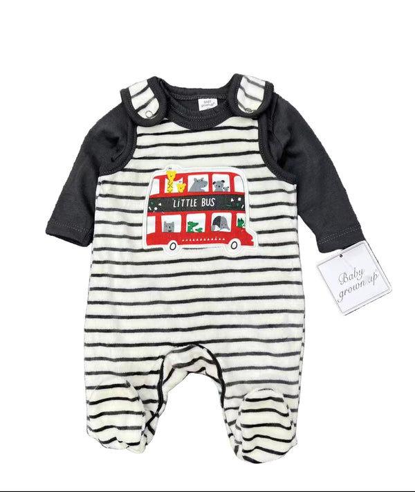 BABY LITTLE BUS DUNGAREE SET