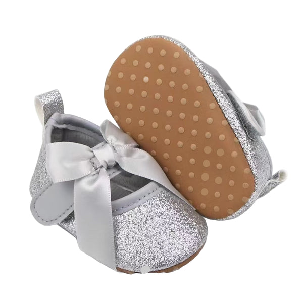 GIRL PRE-WALKER PUMPS SILVER SHINE