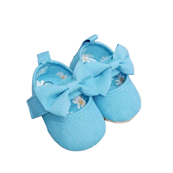 GIRL PRE-WALKER PUMPS BLUE BOW