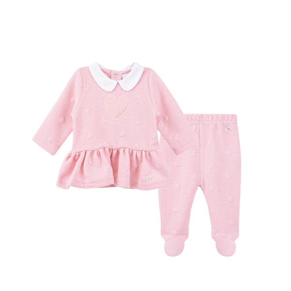 BABY GIRL EMBROIDED HEART CO-ORD SET