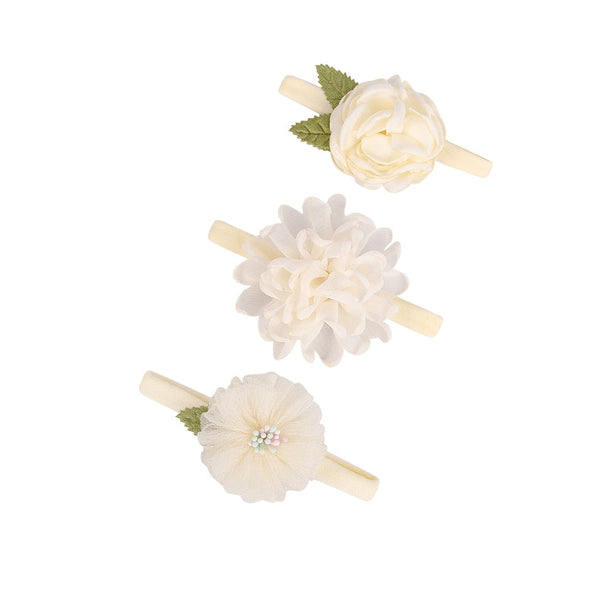 BABY GIRL FLORAL HEADBAND SET 3 PCS