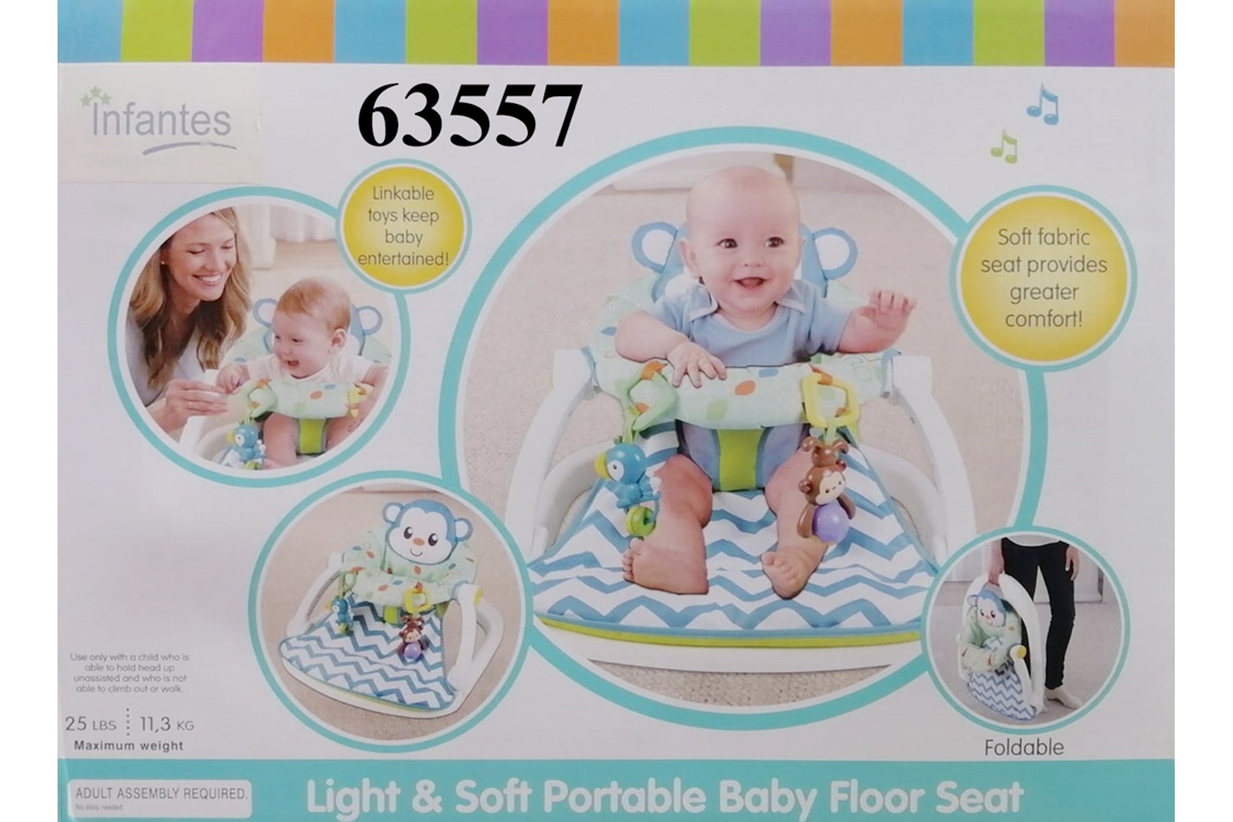 Infantes Baby Portable Soft Floor Seat - 63557
