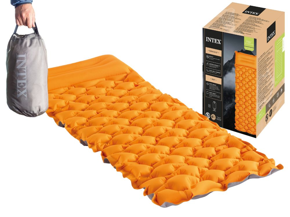 Intex Outdoor Travel Matelas Camping Mat With Built-in Pillow - 64098