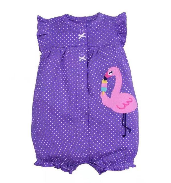 BABY CASUAL FLAMINGO SHORT ROMPER