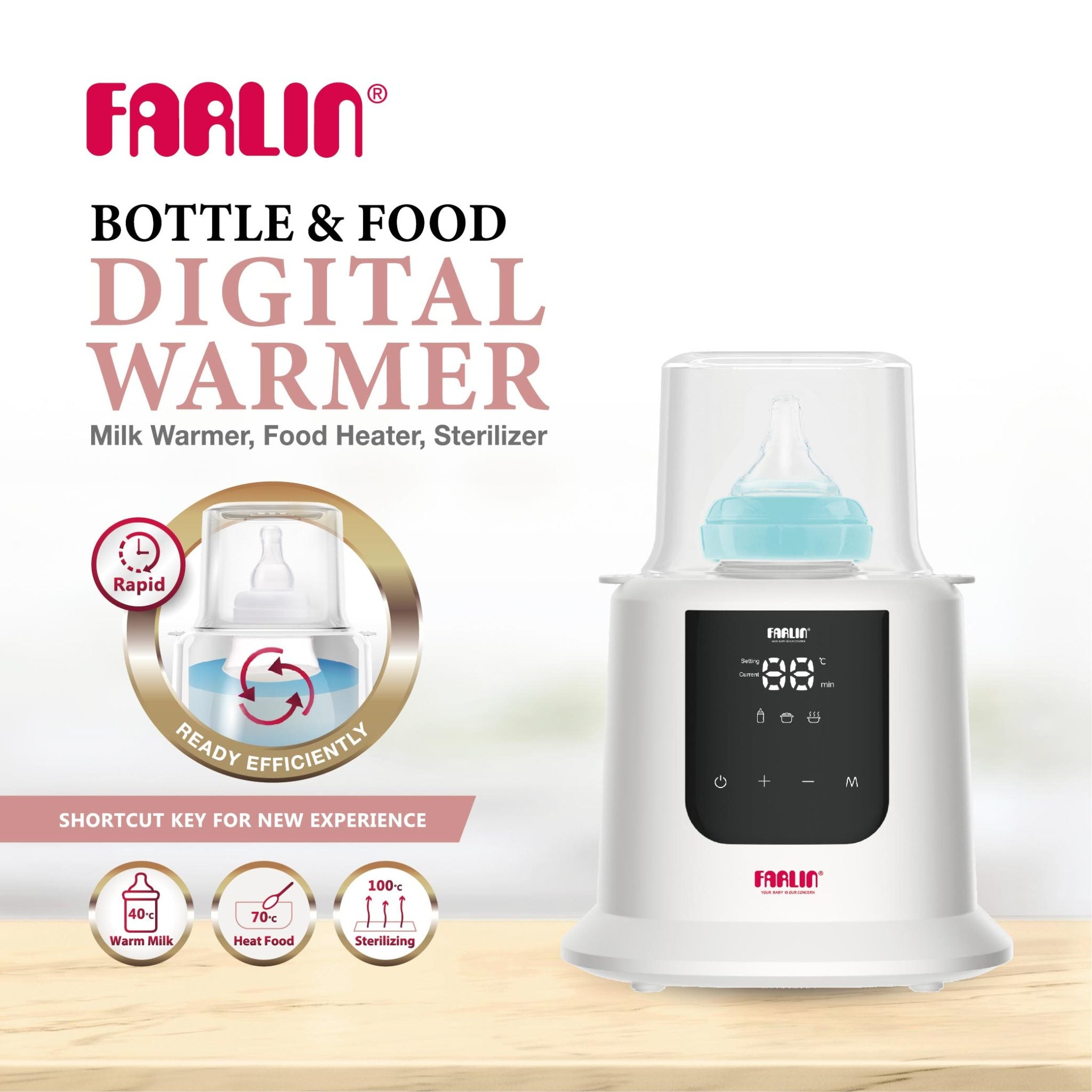 FARLIN BOTTLE & FOOD DIGITAL WARMER - AE-10006