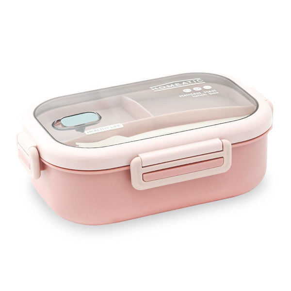 HOMEATIC STAINLESS STEEL LUNCH BOX W/SPOON & FORK- HMT-007