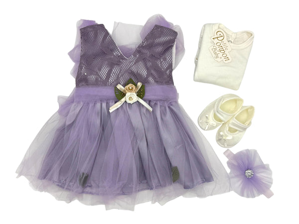GIRL NEWBORN FANCY FROCK 4 PCS SET
