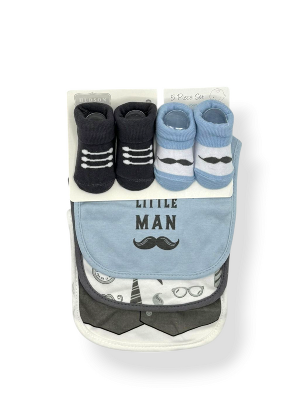 BABY BIBS & SOCKS 5 PCS SET