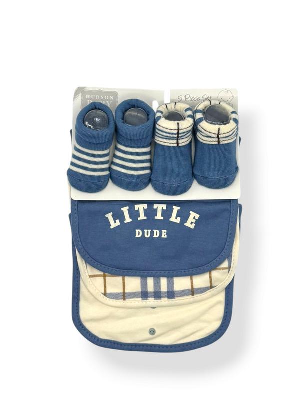 BABY BIBS & SOCKS 5 PCS SET