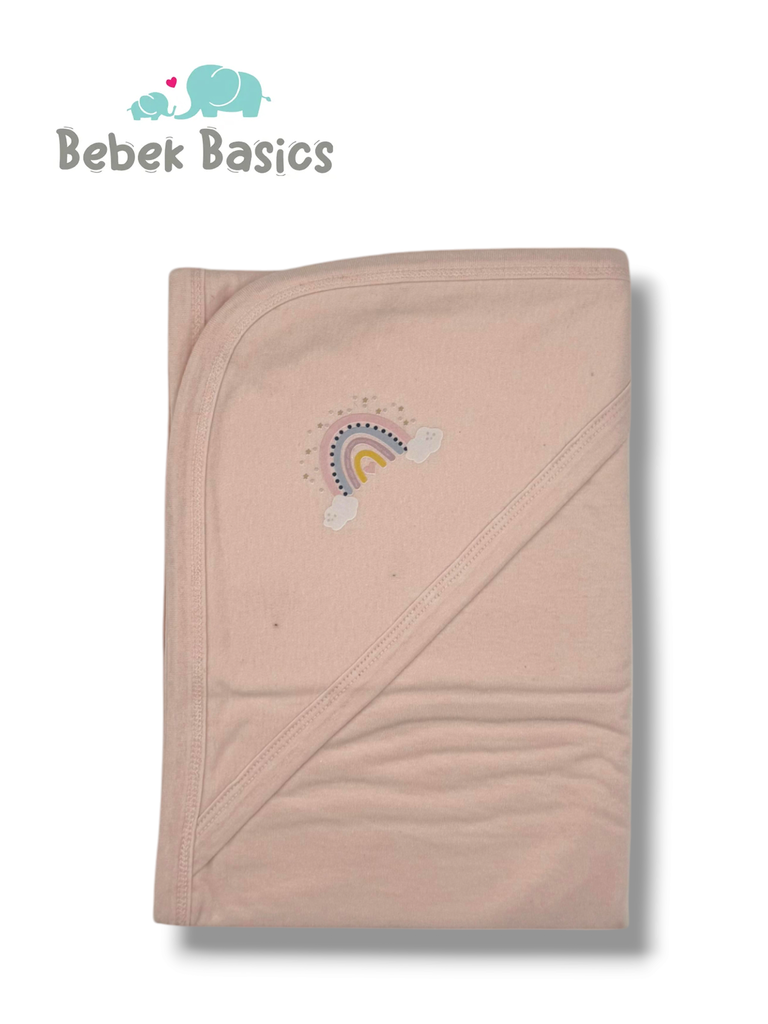 BABY PINK RAINBOW HOODED WRAPPING SHEET