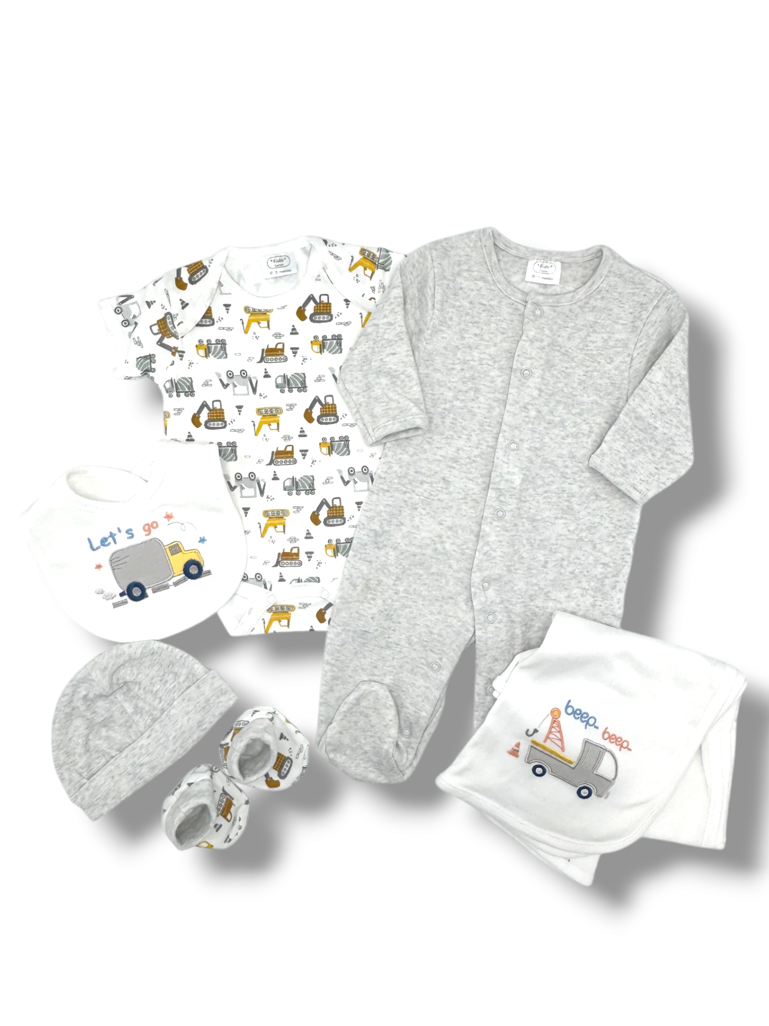 BABY VEHICLE THEMED SNUGGLY 6 PCS SET