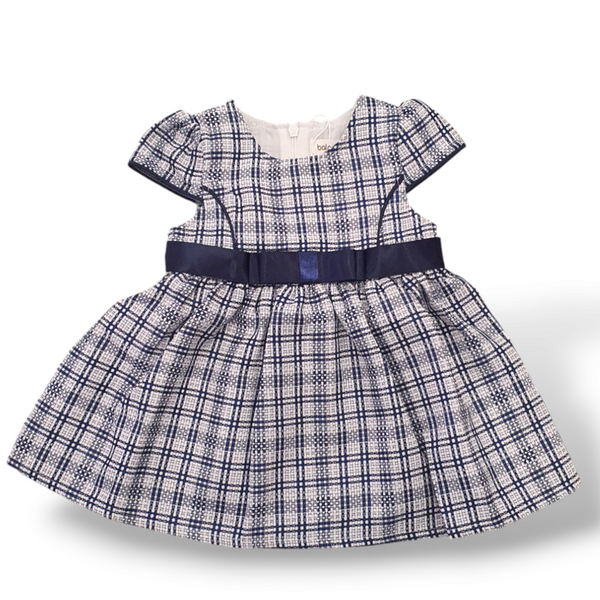 GIRL STYLISH FROCK NAVY BLUE CHECKERED