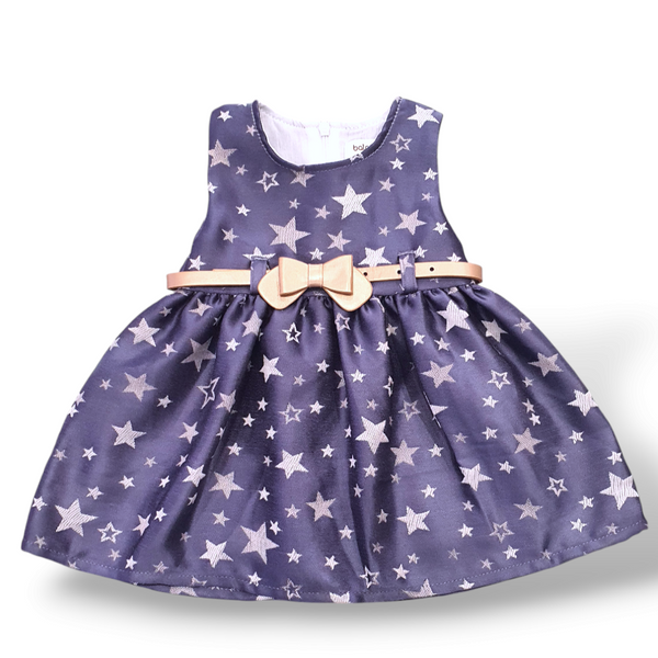 GIRL STYLISH FROCK PURPLE STARS