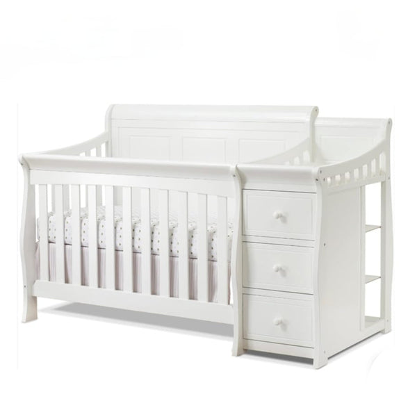 BABY WOODEN COT W DRAWERS
