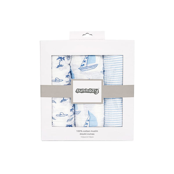 BABY MUSLIN WRAPPING SHEET PACK 3