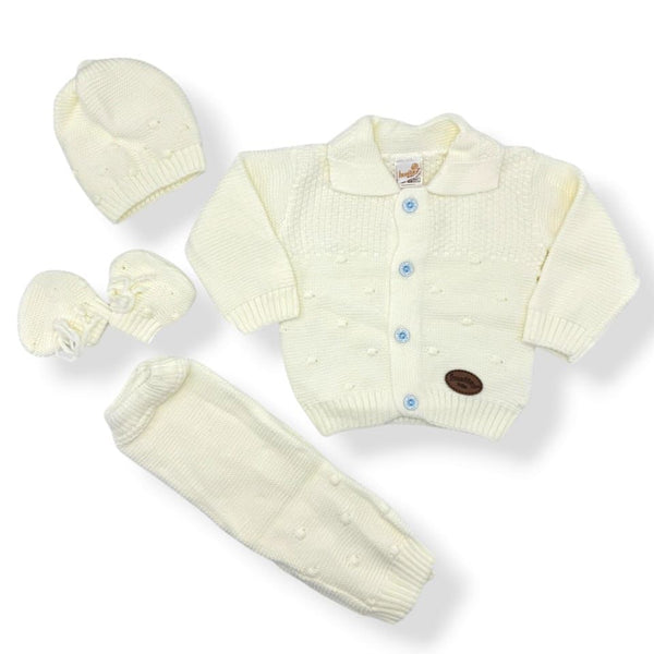 BABY COZY WOOLEN SUIT 4 PCS KNITTED TEXTURED