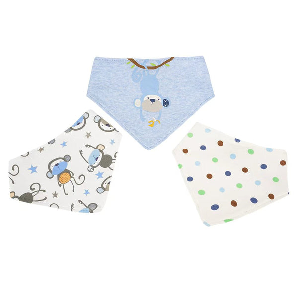 BABY MONKEY BANDANA BIBS PACK 3