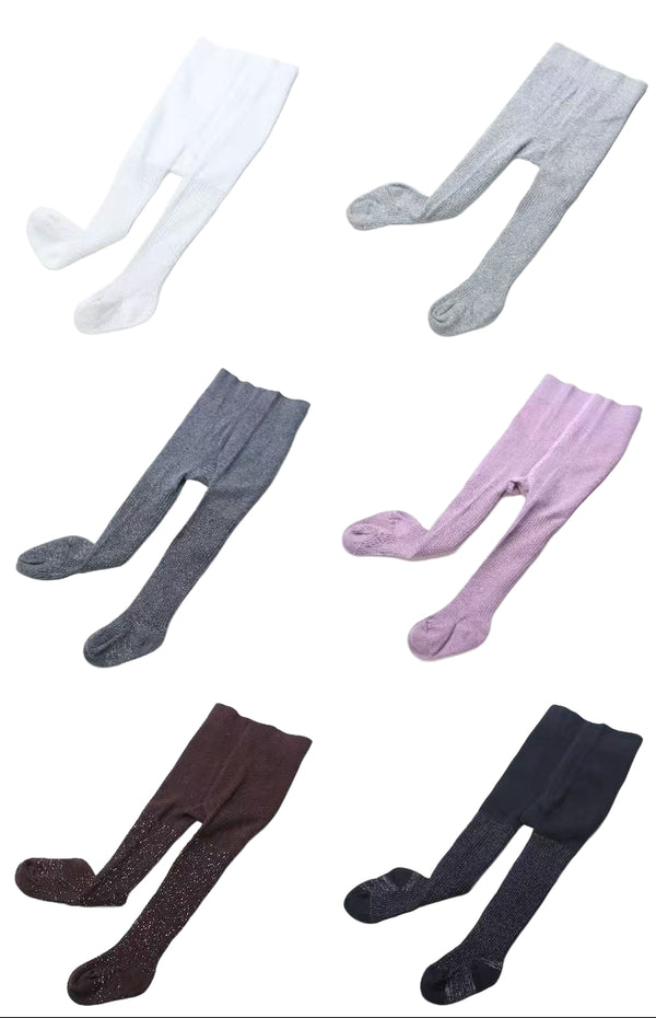 GIRL FOOTED RIBBED LEGGINGS GLITTER