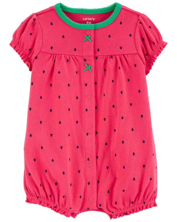 BABY CASUAL SHORT ROMPER DOTTED STRAWBERRY