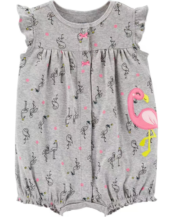 BABY CASUAL FLAMINGO SHORT ROMPER