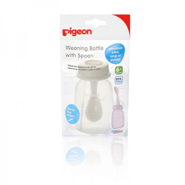 PIGEON WEANING BOTTLE WITH SPOON 120ML - D328
