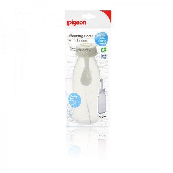 PIGEON WEANING BOTTLE WITH SPOON 240ML - D329