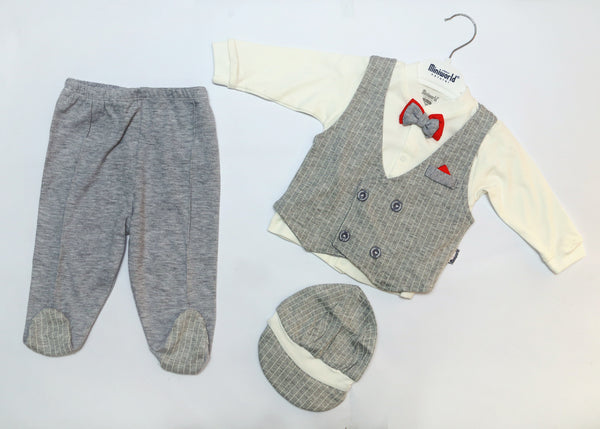 BABY BOY GENTLEMAN OUTFIT WITH CAP - 22581