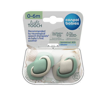 Canpol babies Silicone Symmetrical Soother 0-6m PURE COLOR  2 pcs - 22/655_bei