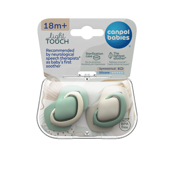 Canpol babies Silicone Symmetrical Soother 18m+ PURE COLOR  2 pcs - 22/657_bei