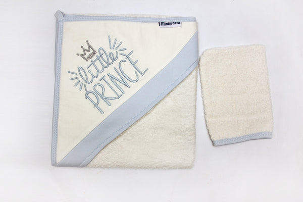 BABY HOODED TOWEL PRINCE - 26209