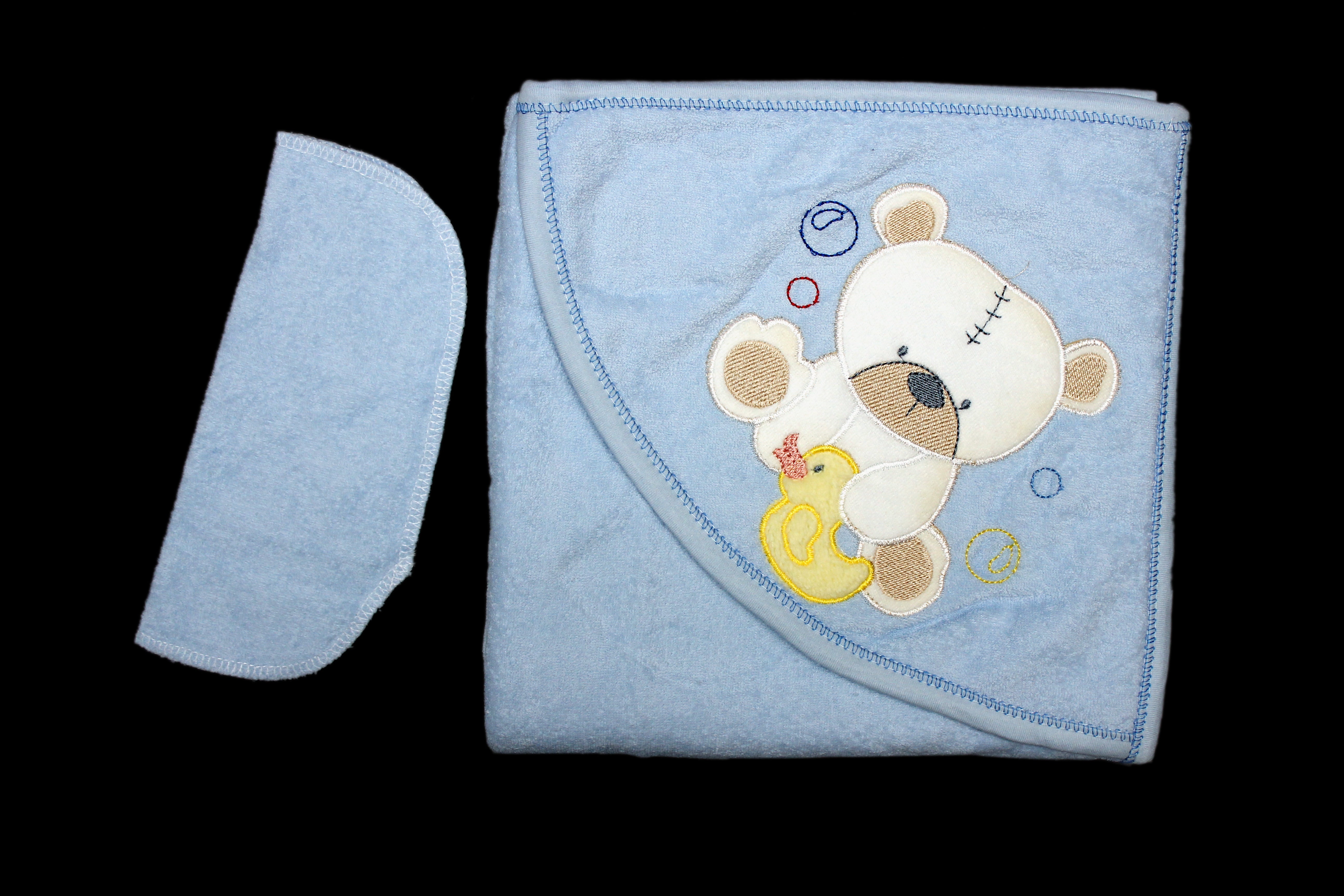 BABY HOODED BATH TOWEL WITH FACE TOWEL - 26658