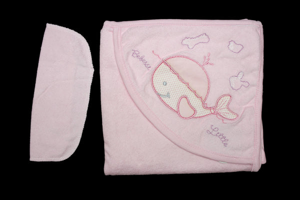 BABY HOODED BATH TOWEL WITH FACE TOWEL - 26659
