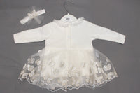 BABY GIRL FANCY FROCK WITH BAND - 27821