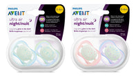 Philips Avent Ultra Air Nighttime Pacifier 0-6m, mixed case, 2 pack, - SCF376/10