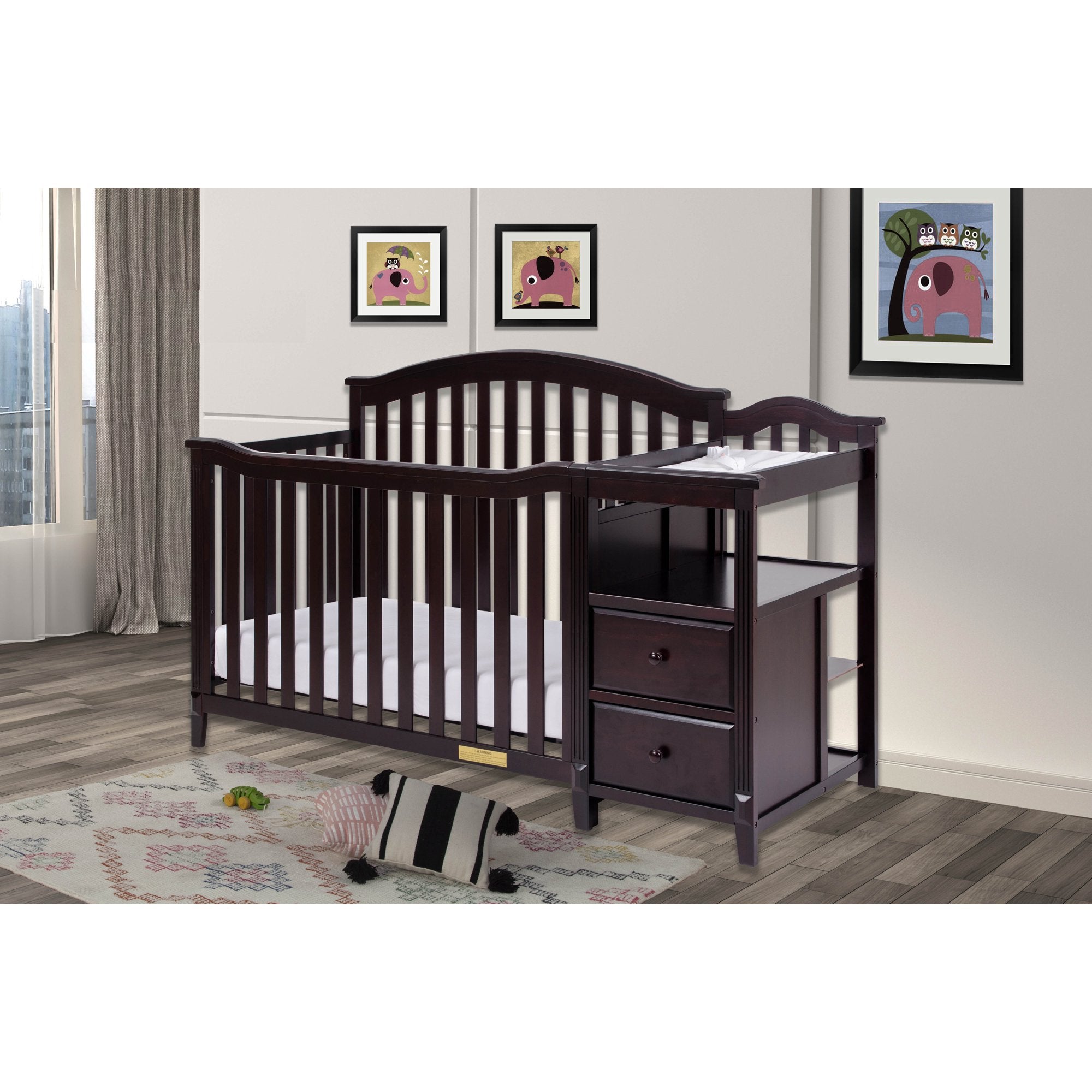 BABY WOODEN COT DLX WITH CHANGER TABLE - BC-1100-E