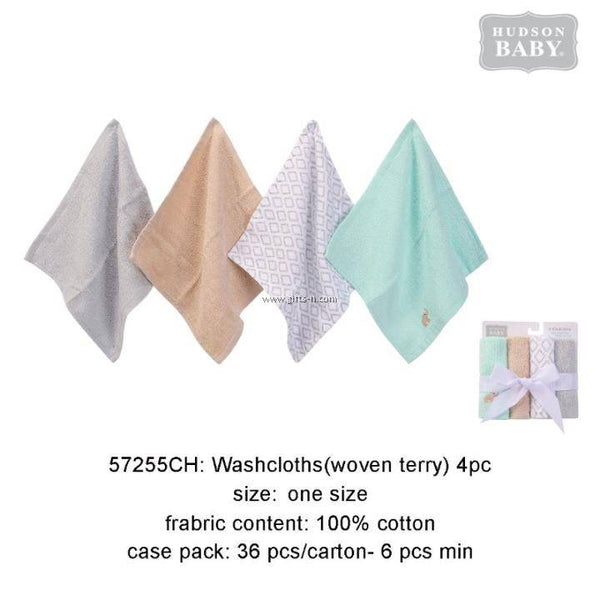 WASHCLOTHS 4PCS (WOVEN TERRY) - 27581