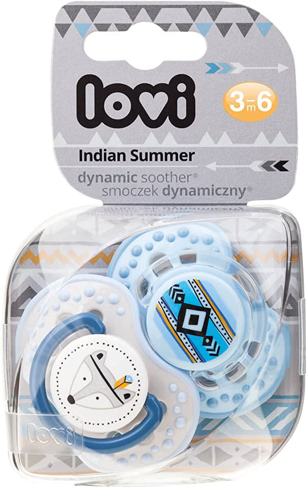 LOVI Silicone Dynamic Soother 3-6m 2 pcs Indian Summer Boy - 22/856