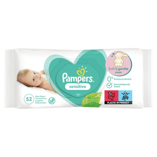 Pampers Sensitive Baby Wipes 52 Pack - 28432