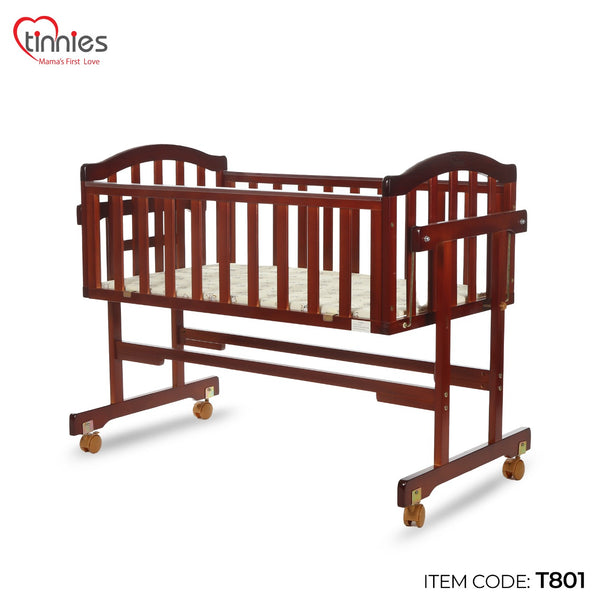 WOODEN BABY SWING CRADLE WITH WHEELS - T801