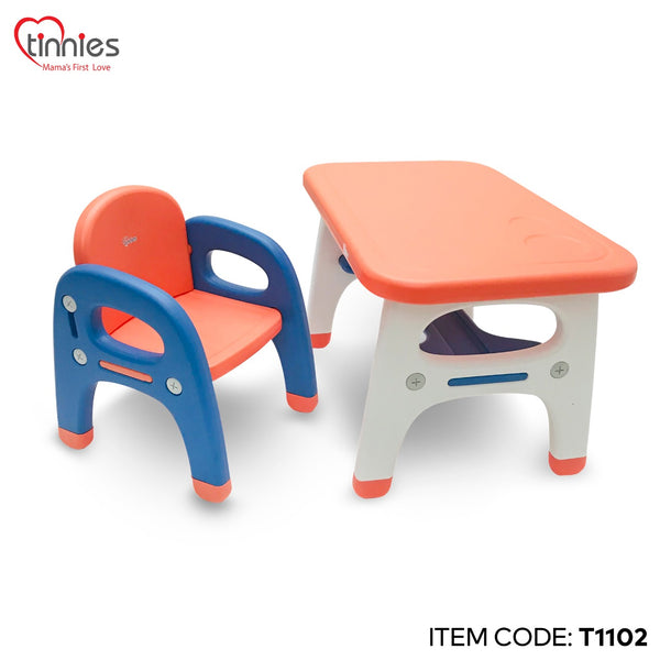 TINNIES CHILDREN TABLE SET BLUE ORANGE - T1102